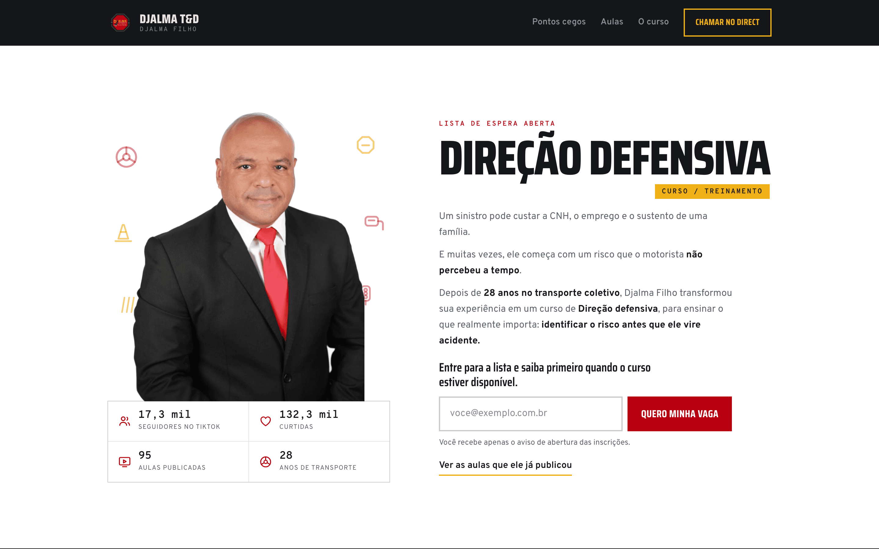 Print do site (desktop) — Djalma T&D