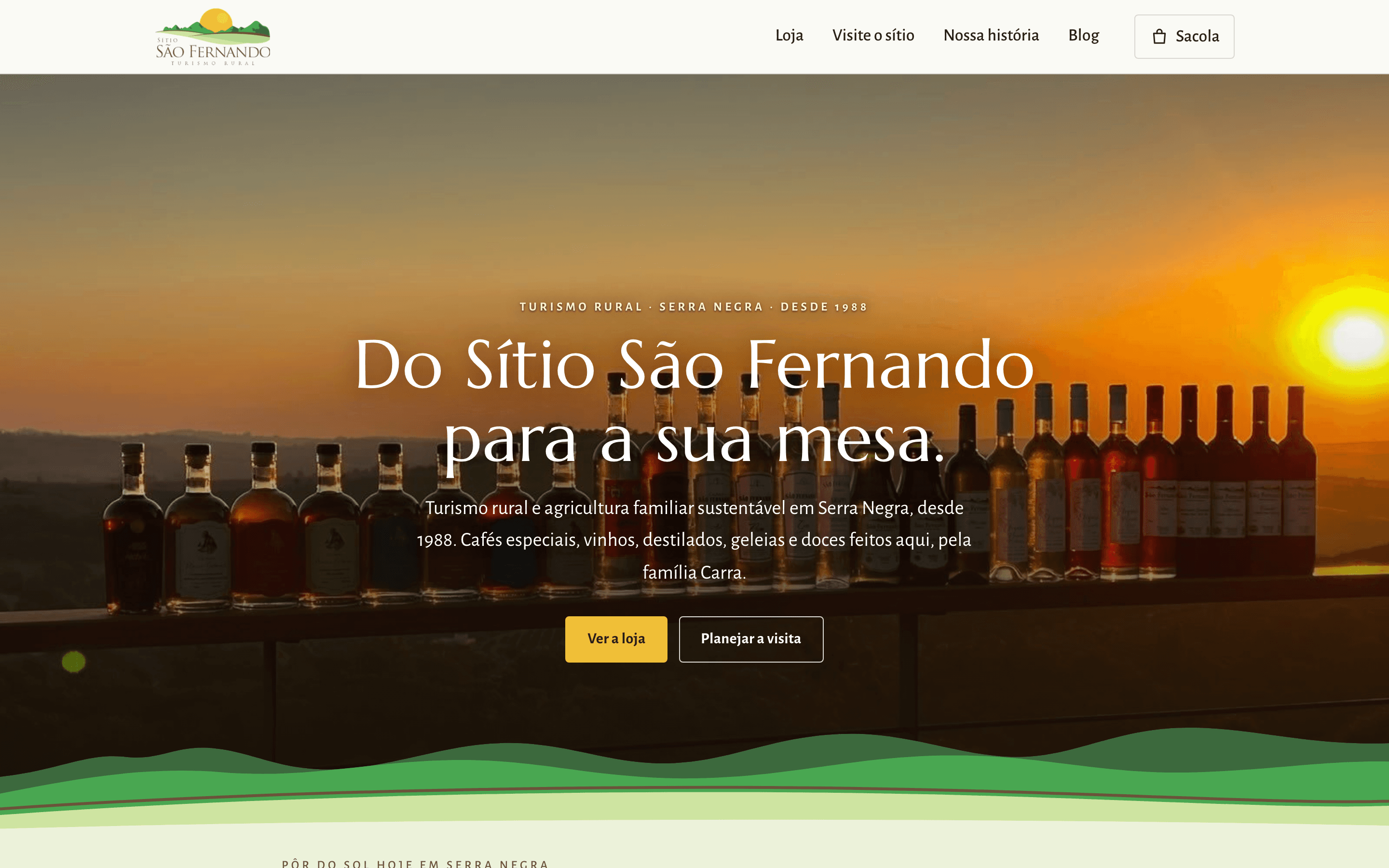 Print do site (desktop) — Sítio São Fernando