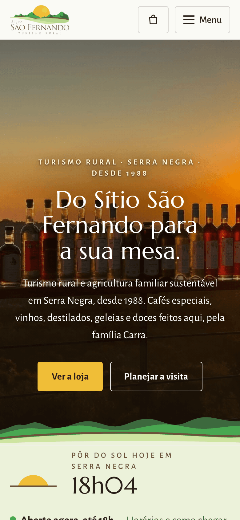 Print do site (mobile) — Sítio São Fernando