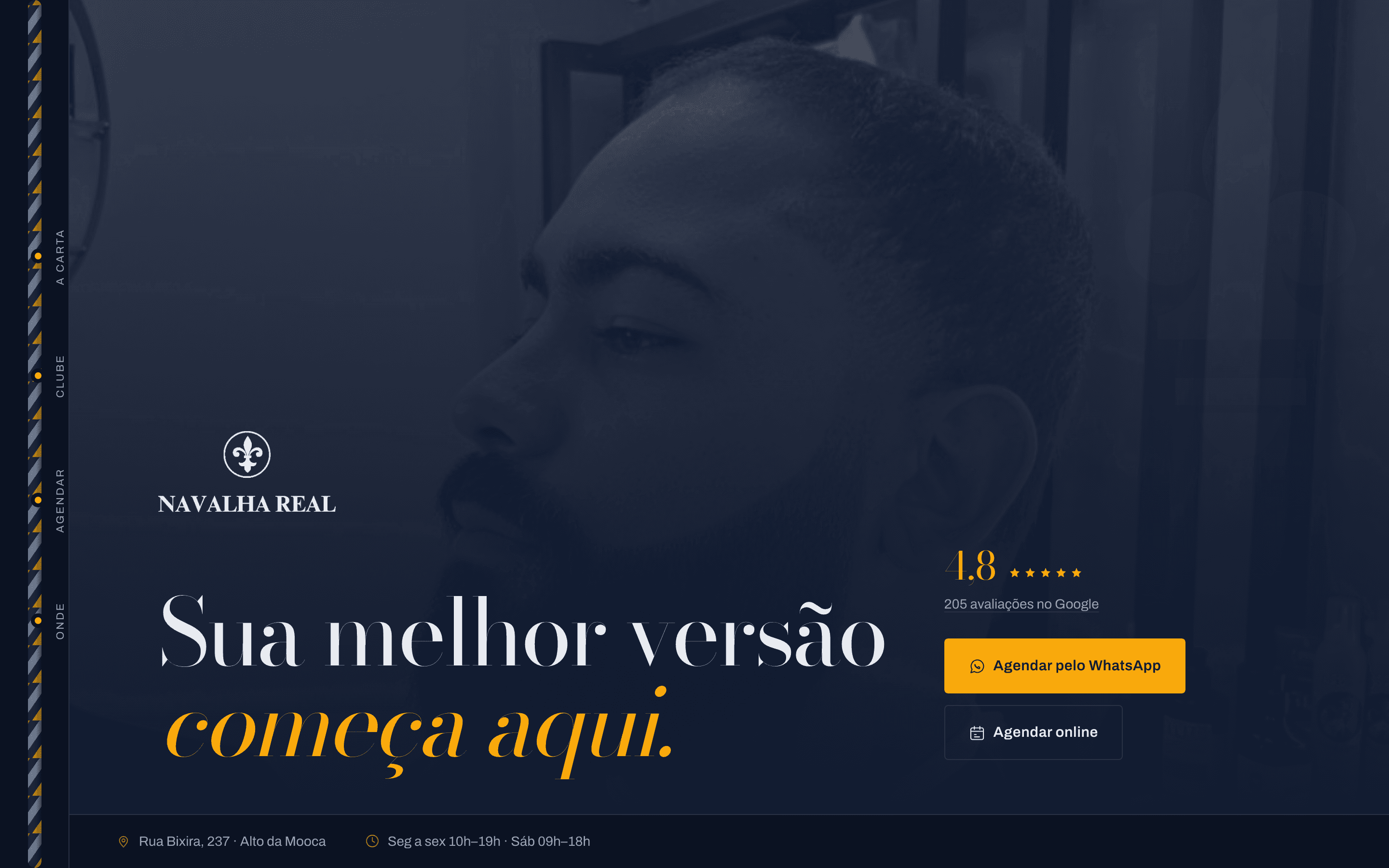 Print do site (desktop) — Barbearia Navalha Real